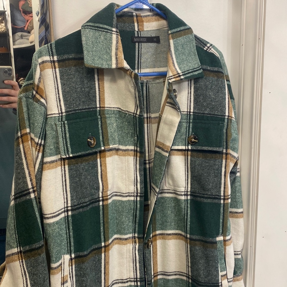 Camel and Green Shacket